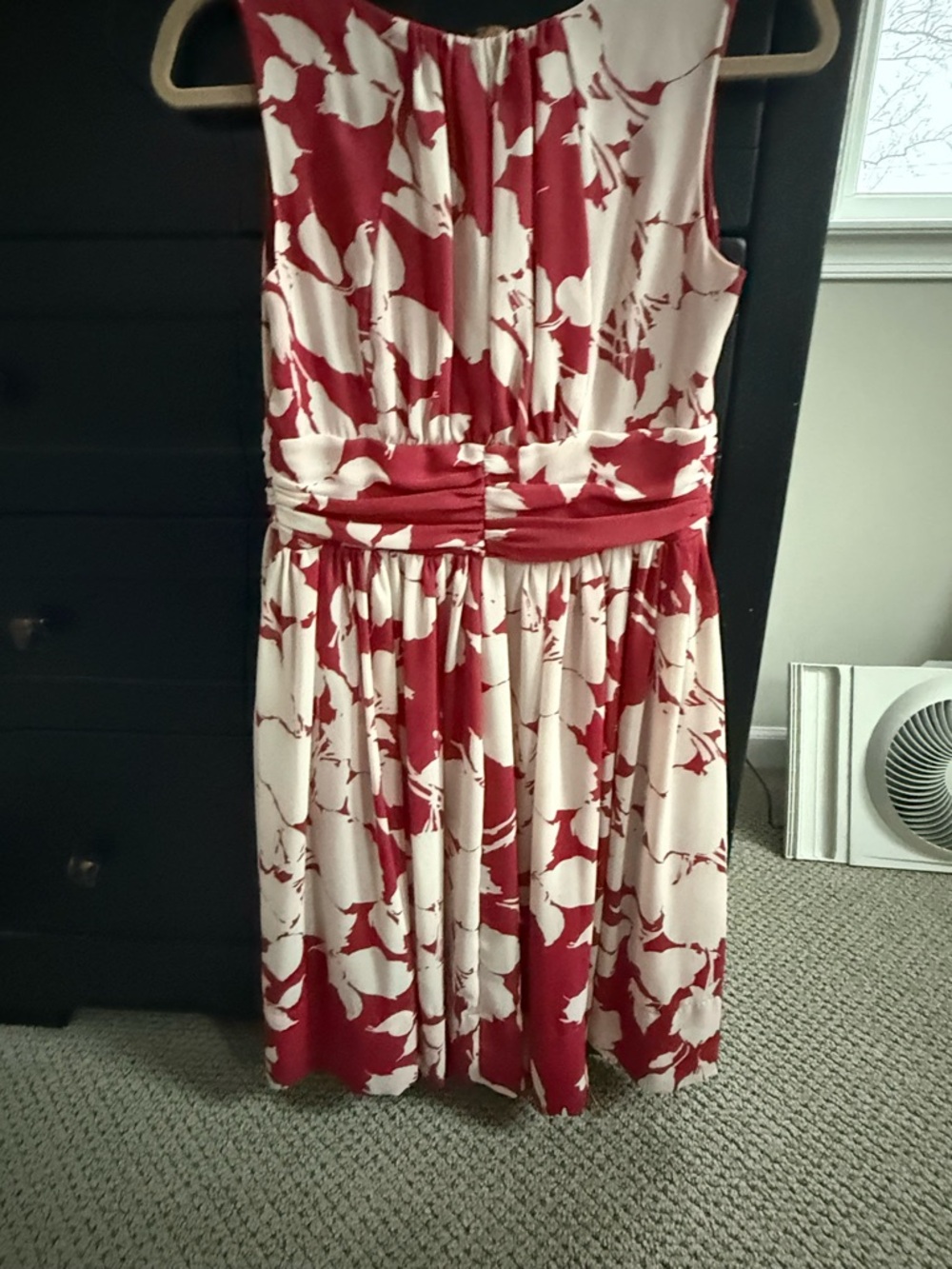 Talbots Red and White Floral Midi Dress